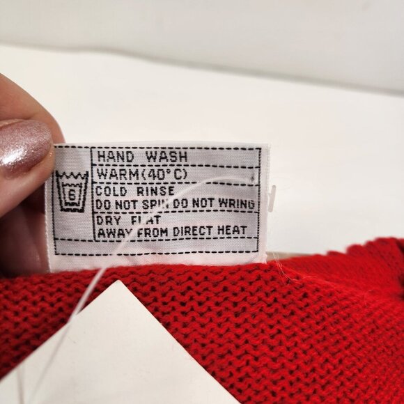 Lalita Red Cardigan Sweater with Poppies NEW Old Stock Size Large - Picture 4 of 13